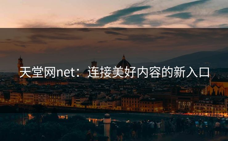 天堂网net：连接美好内容的新入口